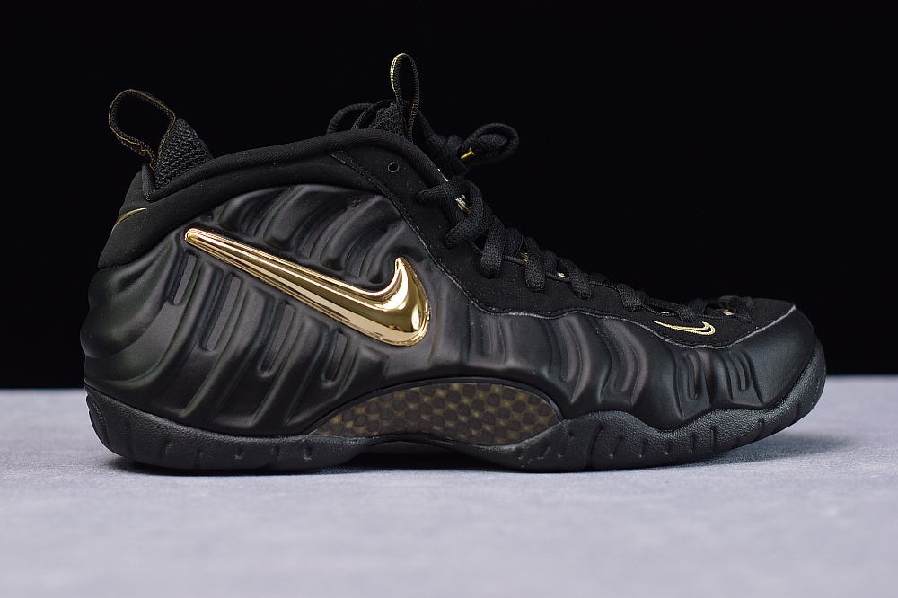 Nike Air Foamposite Pro Black Metallic Gold(With Video)