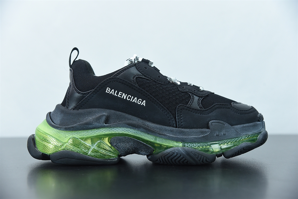 Balenciaga Triple S ClearSole Black Green Fluo