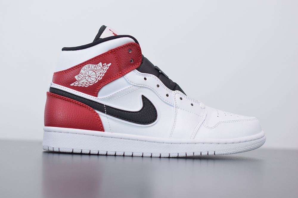 Jordan 1 Mid White Black Gym Red(With Video)