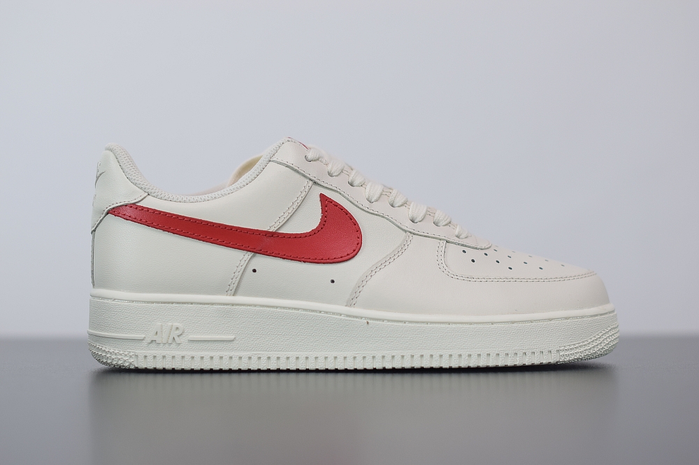 Nike Air Force 1 Low 07 White Sport Red Gloss(With Video)