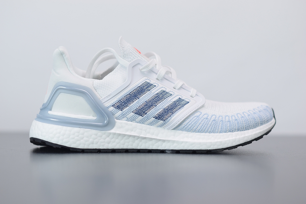 Adidas Ultra Boost 20 Cloud White Light Blue Black(With Video)