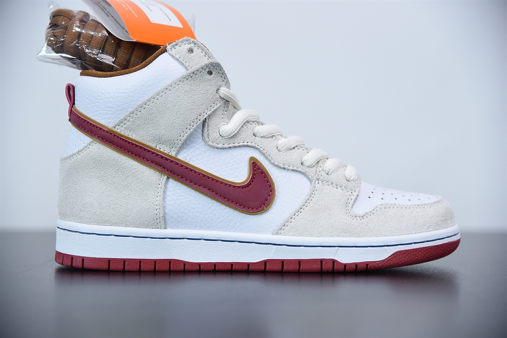 Nike SB Dunk High Sail Bright Crimson(With Video)