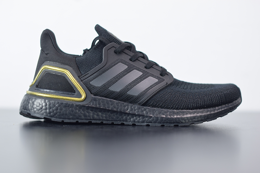 Adidas Ultra Boost 20 Core Black Gold Metallic(With Video)