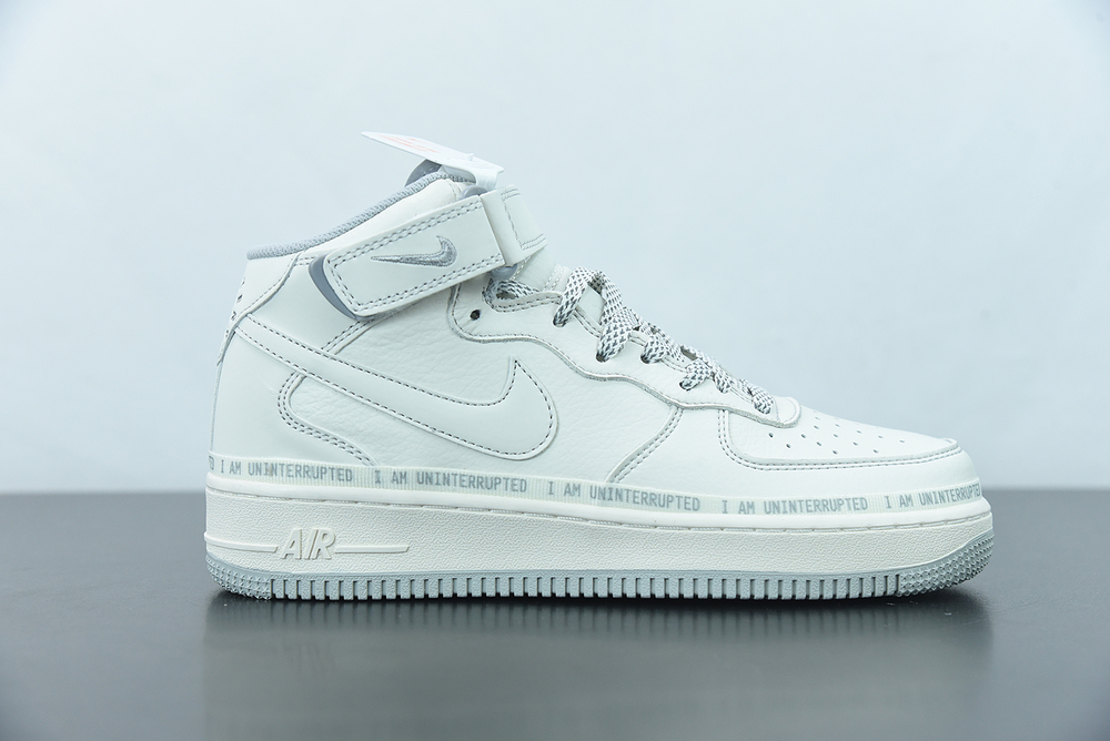 Uniterrupted x Nike Air Force 1 07 Mid White Grey 