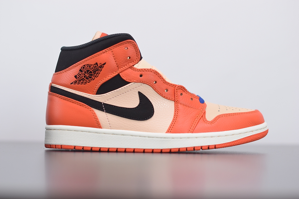 Jordan 1 Mid Team Orange Black(With Video)