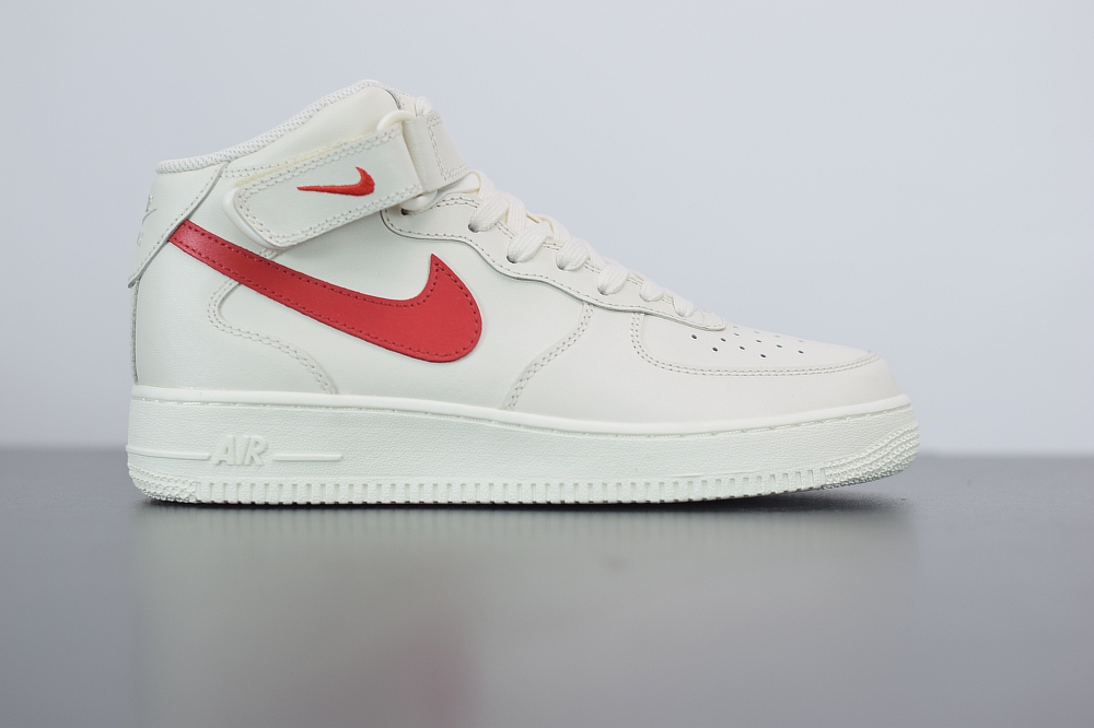 Nike Air Force 1 Mid Sail University Red