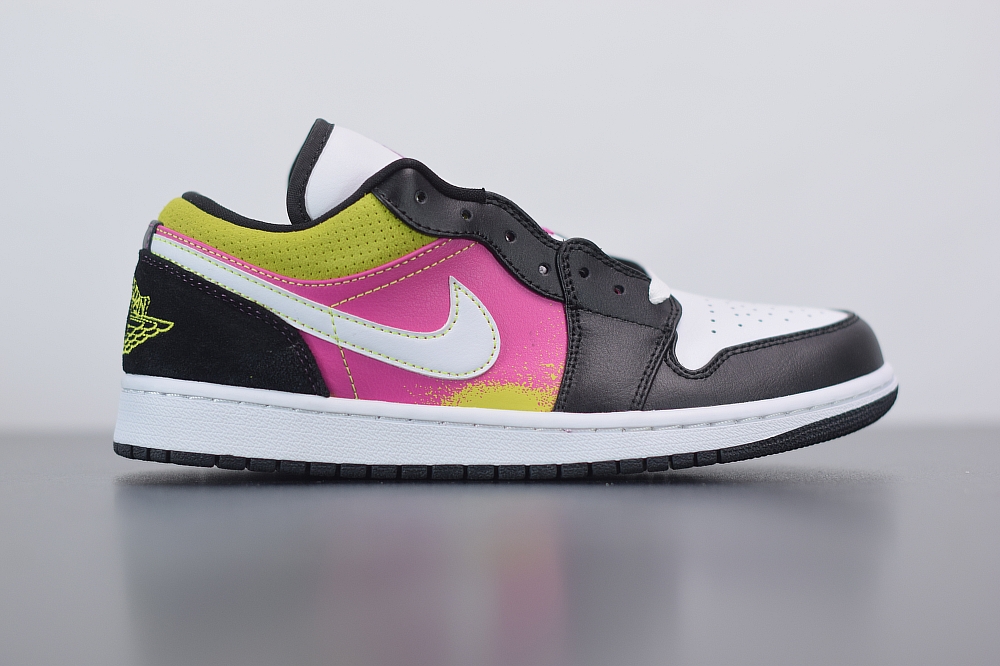 Jordan 1 Low Black Active Fuchsia Cyber(With Video)