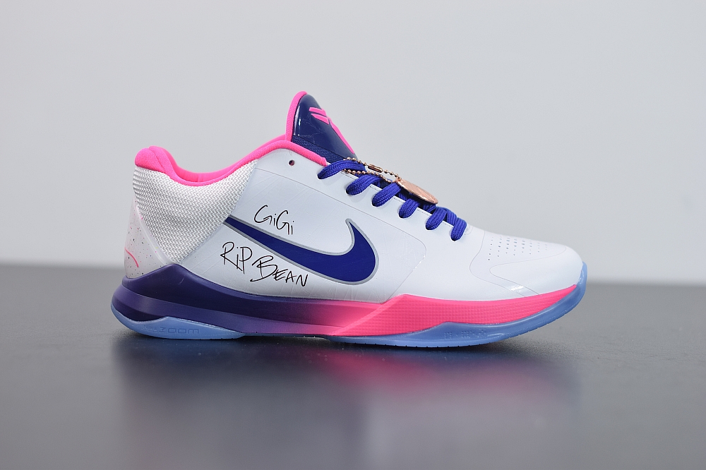 Nike Zoom Kobe 5 Protro White Pink Blue(With Video)