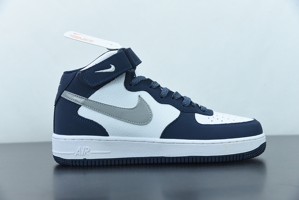 Nike Air Force 1 07 Mid Navy White Grey Blue 