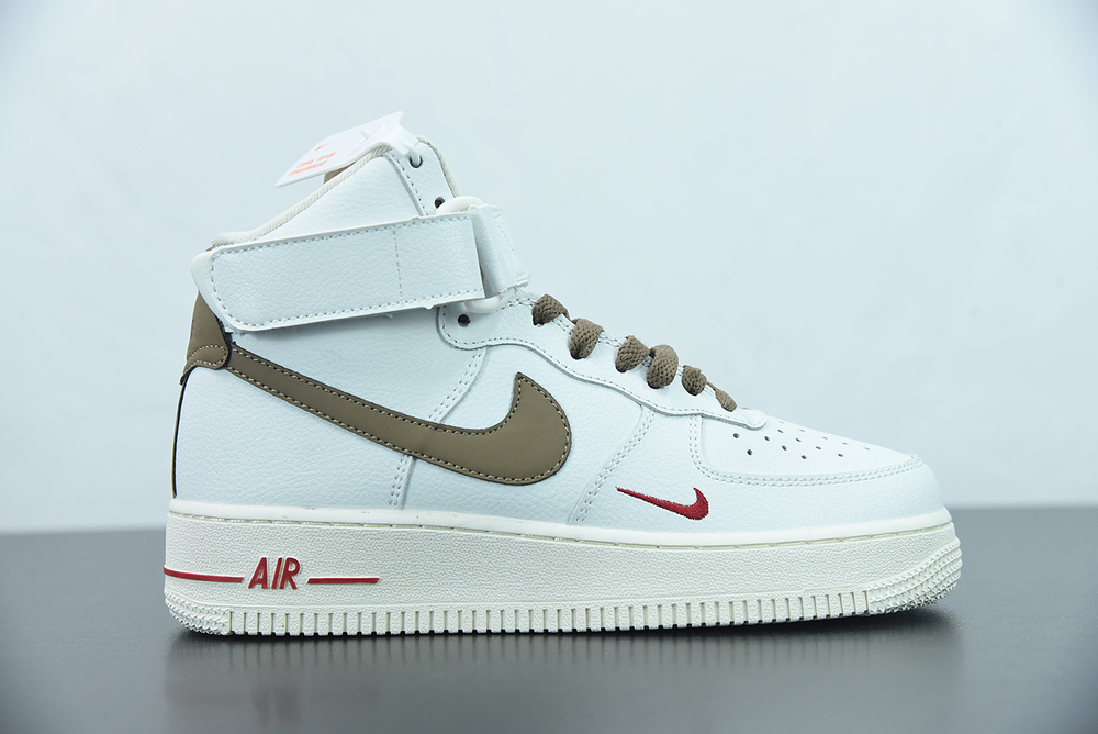 Nike Air Force 1 High ID Beige Brown Casual Shoes 