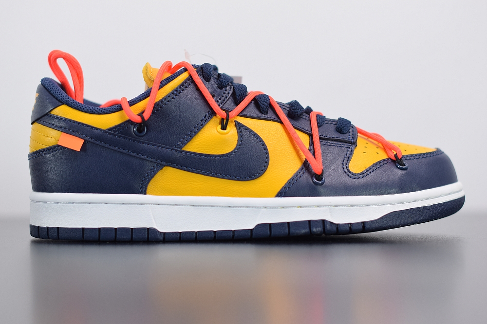 Nike Dunk Low Off-White University Gold Midnight Navy(With Video)