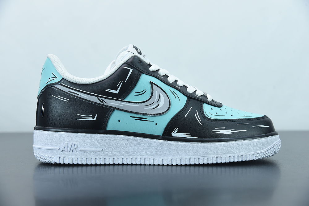 Nike Air Force 1 07 Low Black White Blue Grey