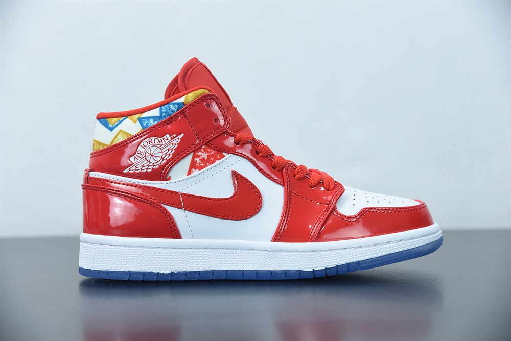 Air Jordan 1 Mid Red Patent