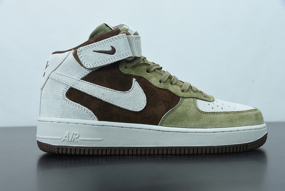 Nike Air Force 1 07 Mid Chocolate White Brown Green 