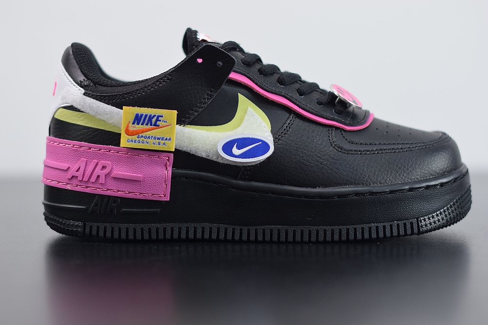 Nike Air Force 1 Shadow Removable Patches Black Pink (​W)(With Video)