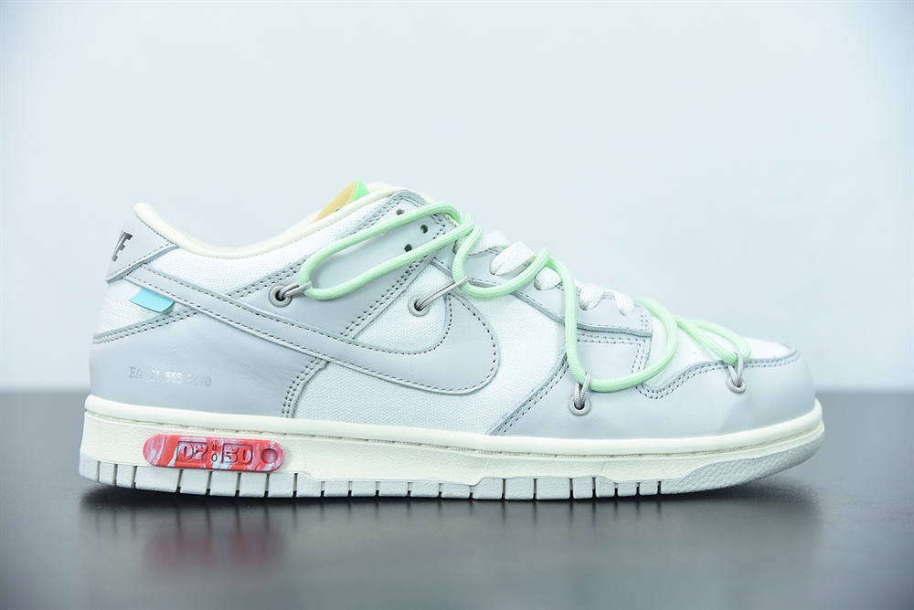 Off White x Nike SB Dunk Low 10 of 50 White Grey Apple Green Wine