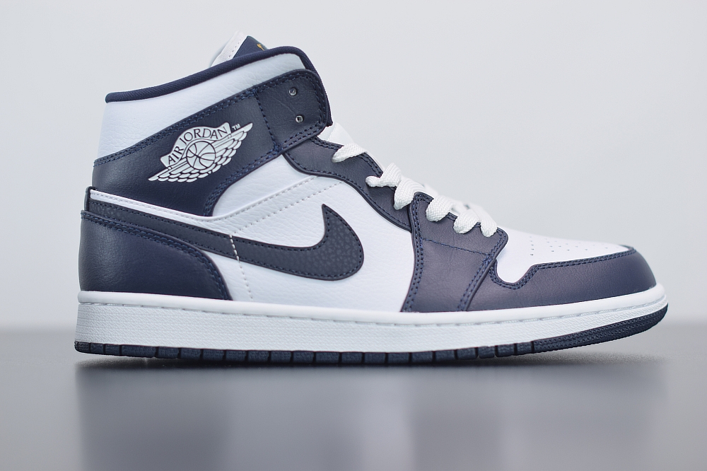 Jordan 1 Mid White Metallic Gold Obsidian(With Video)