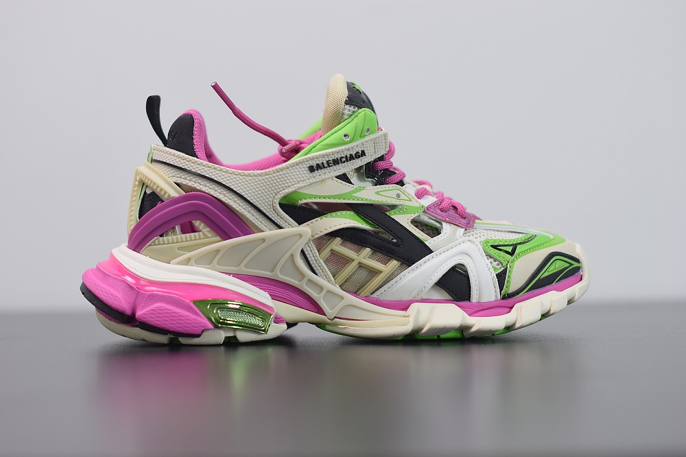 Balenciaga Track.2 Open Sneaker White Green Pink(With Video)